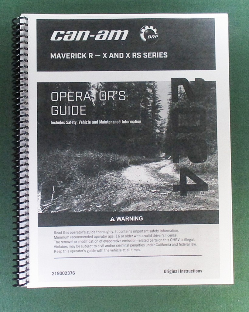 2024 Can-Am Maverick R X Owner’s Manual: 268 Pages & Protective Covers