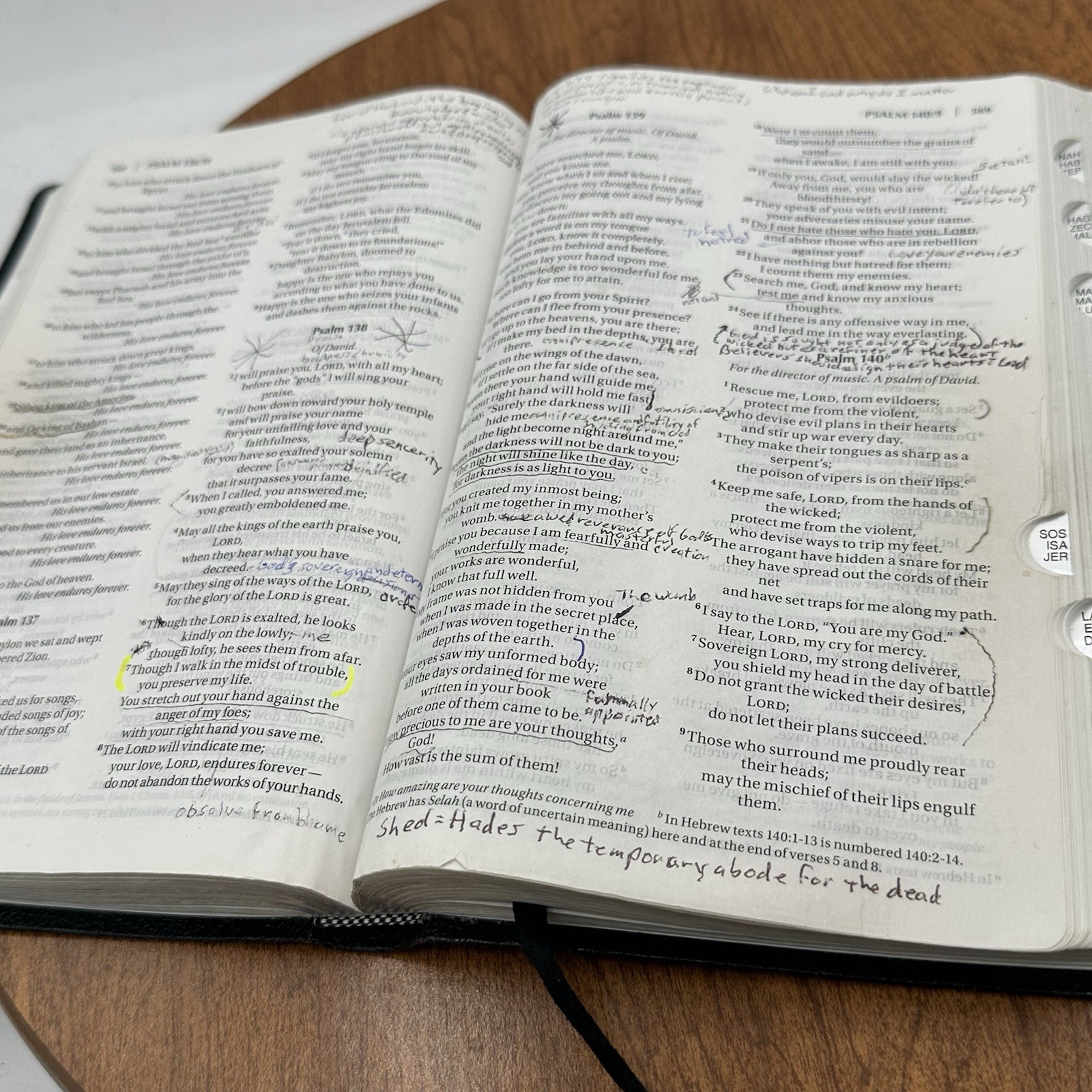 NIV Thinline Bible Bonded Leather Black Red Letter Edition Zondervan *used Notes