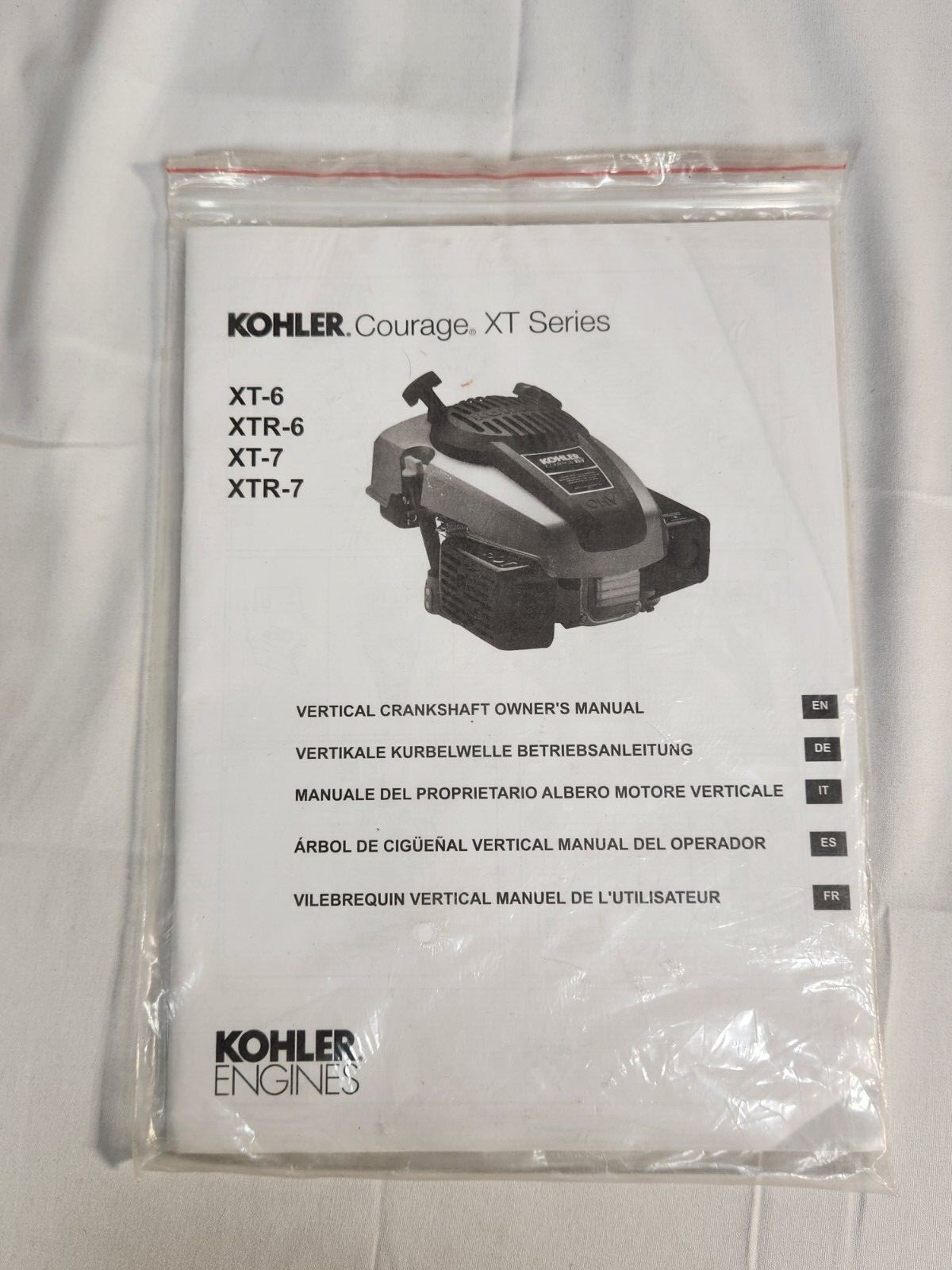 Kohler Courage XT Series XT-6 XTR-6 XT-7 XTR-7 Owners Manual