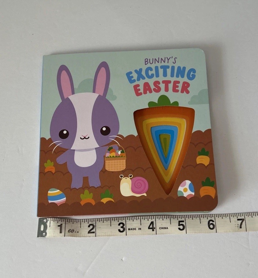 Easter Board Book BUNNY’S EXCITING EASTER Kids Book 6×6 inches
